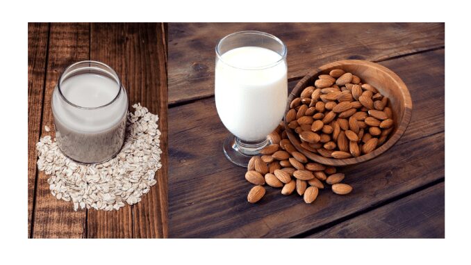 oat milk vs. almond milk